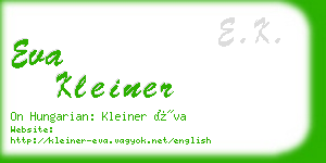 eva kleiner business card